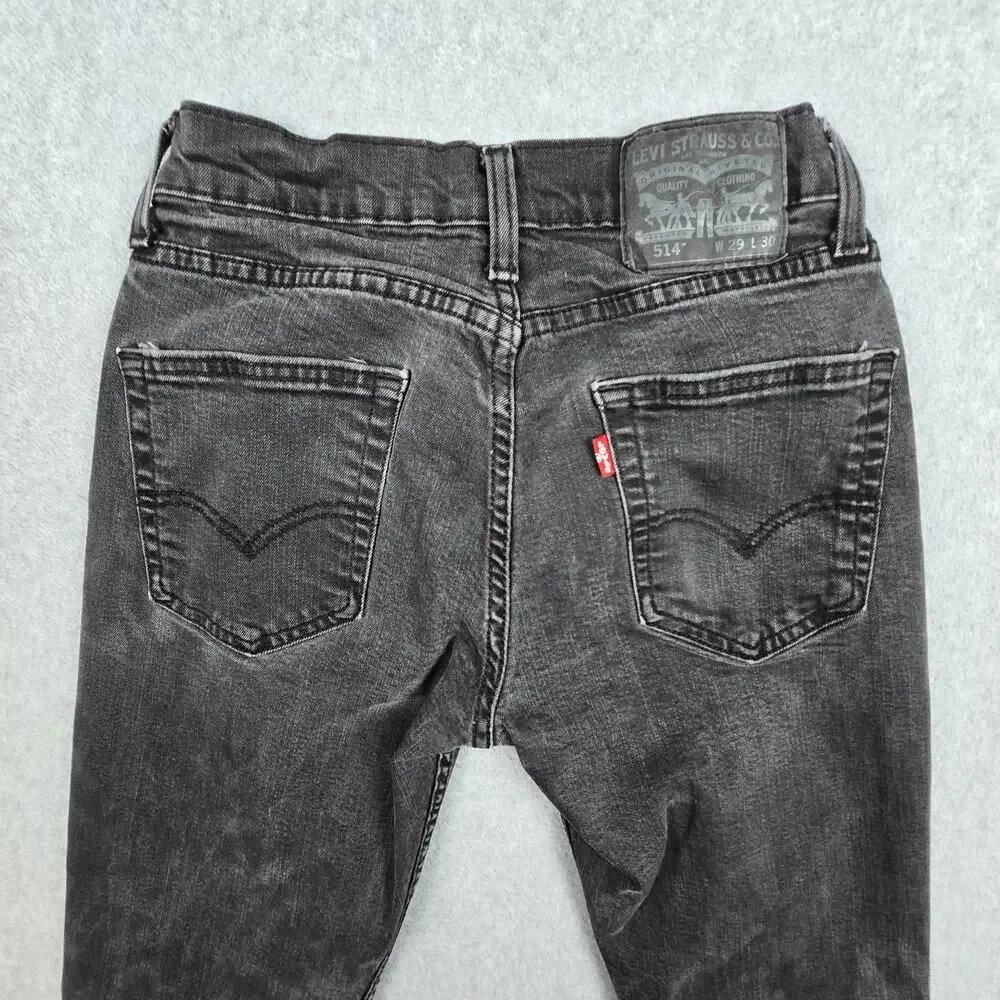 Levi's 514 Mens 27x28 Black Straight Fit Jeans